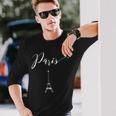 Elegant Paris In Trendy Script Souvenir Long Sleeve T-Shirt Gifts for Him