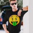 Emoticon Money Mouth Face With Dollar Sign Eyes Rich Long Sleeve T-Shirt Gifts for Him
