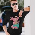 Me Encantan Los Fideos Y El Axolotl Kawaii Anime Kawaii Camiseta de manga larga Regalos para él