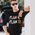 Euro Ist Feitert Btc Bitcoin Plan B Black Langarmshirts Geschenke für Ihn