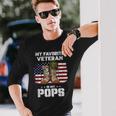 My Favorite Veteran Is My Pops American Flag Veterans Day Long Sleeve T-Shirt Gifts for Him