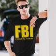 Fbi Federal Bureau Of Investigation Chest Logo Agent Langarmshirts Geschenke für Ihn