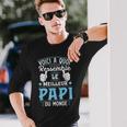 Fête Des Grands-Pères Meilleur Papi Super Papy T-shirt à manches longues Cadeaux pour lui