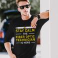 Fiber Optic Technician Sty Calm Lustige Optische Faser Langarmshirts Geschenke für Ihn