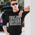 First Time Daddy Est 2024 Lustiger Neuer Papa Neuerater Langarmshirts Geschenke für Ihn