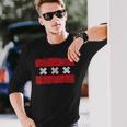 Flag Of Amsterdam City Netherlands Langarmshirts Geschenke für Ihn