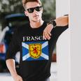 Fraser Clan Scottish Name Scotland Flag Long Sleeve T-Shirt Gifts for Him