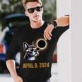 French Bulldog America 2024 Total Solar Eclipse Accessories Long Sleeve T-Shirt Gifts for Him