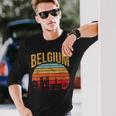 Belgium Flag Roots From Usa Belgium Long Sleeve T-Shirt Gifts for Him