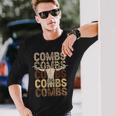 Combs Country Music Western Cow Skull Cowboy Long Sleeve T-Shirt Gifts for Him