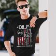 Dilf Damn I Love Firearms Gun American Flag Long Sleeve T-Shirt Gifts for Him