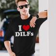 I Love Dilfs I Heart Dilfs Red Heart Langarmshirts Geschenke für Ihn