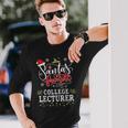 Santa's Favorite College Lecturer Christmas Party Long Sleeve T-Shirt Gifts for Him