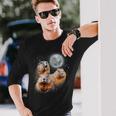 Three Groundhog Moon 3 Groundhog Head Groundhog Day Long Sleeve T-Shirt Gifts for Him