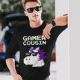 Gamer Cousin Einhorn Pixel Geschenk Multiplayer Nerd Geek Langarmshirts Geschenke für Ihn