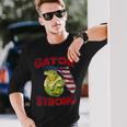 Gator Strong Florida State Gator American Flag Florida Map Long Sleeve T-Shirt Gifts for Him