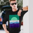 Gay Male Pride Horizon Vincian Sunset Subtle Lgbt Mlm Long Sleeve T-Shirt Gifts for Him