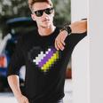 Gaymer Lgbt Retro Pride Gender Non-Binary Gamer Heart Long Sleeve T-Shirt Gifts for Him