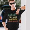 Grampy The Man The Myth The Bad Influence Father's Day Long Sleeve T-Shirt Gifts for Him