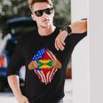 Grenadian Blood Inside Me Grenada Flag Long Sleeve T-Shirt Gifts for Him