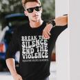 Groovy We Wear Orange N Dating Violence Awareness Long Sleeve T-Shirt Gifts for Him