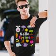 Hello Spring And Easter Day 2024 Bunny Hello Spring Toddler Long Sleeve T-Shirt Gifts for Him