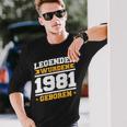 Herren Legenden 1981 Geboren 40 Geburtstag Jahre Spruch Papaater Langarmshirts Geschenke für Ihn