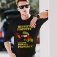 Hippity Hoppity Abolish Private Property Frog Meme Long Sleeve T-Shirt Gifts for Him
