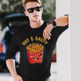 Hot & Salty Winking French Fries Flirtatious Lover Fast Food Long Sleeve T-Shirt Gifts for Him