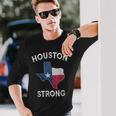 Houston Strong State Of Texas Flag Long Sleeve T-Shirt Gifts for Him