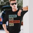 Husband Papa Grillmeister Held Langarmshirts Geschenke für Ihn