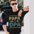 Ich Habe Zwei Titel Papa Und Opa Father's Day Langarmshirts Geschenke für Ihn