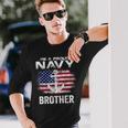 I'm A Proud Navy Brother With American Flag Veteran Long Sleeve T-Shirt Gifts for Him