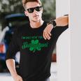 I'm Only Here For The Shenanigans Retro St Patrick's Day Long Sleeve T-Shirt Gifts for Him