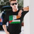 Ireland Palestine Flags Half Irish Half Palestinian Long Sleeve T-Shirt Gifts for Him