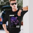 Japanese Cherry Blossom Vaporwave Aesthetic Retro Graphic Long Sleeve T-Shirt Gifts for Him