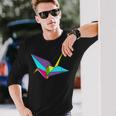 Japanese Paper Folding Artist Origami Master Crane Origami Long Sleeve T-Shirt Gifts for Him