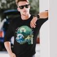 Japonés Tortuga Mar Gran Ola Kanagawa Japón Arteintage Camiseta de manga larga Regalos para él