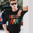 Jugador De Hockey Sobre Hielo Para Niños Retro Camiseta de manga larga Regalos para él