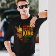 Junenth Black King Nutritional Facts Pride African Mens Long Sleeve T-Shirt Gifts for Him