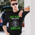 Just A Boy Who Loves Gorillas Toddler Gorilla Long Sleeve T-Shirt Gifts for Him