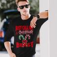 Just Call A Christmas Beast With Cute Crossed Candy Canes Long Sleeve T-Shirt Gifts for Him