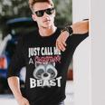 Just Call A Christmas Beast With Cute Little Raccoon Long Sleeve T-Shirt Gifts for Him