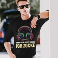 Kann Dich Nicht Hören Ich Zocke Gamer Headset Langarmshirts Geschenke für Ihn