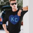 Kc Heart Kc Kansas City Kc Love Kc Powder Blue Kc 2-Letter Long Sleeve T-Shirt Gifts for Him