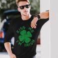 Kiss Me I'm Irish Saint Patrick Day Womens Long Sleeve T-Shirt Gifts for Him