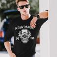 Krav Maga Gear Israeli Combat Training Self Defense Skull Long Sleeve T-Shirt Gifts for Him