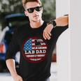 Lab Dad Flag Chocolate Yellow Fox Red Matching Parents Long Sleeve T-Shirt Gifts for Him