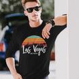 Las Vegas Nevada Sunset Vintage Retro Skyline Langarmshirts Geschenke für Ihn