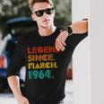 Legend Since March 1964 Birth Of Birthday 1964 Idea Vintage Long Sleeve T-Shirt Gifts for Him